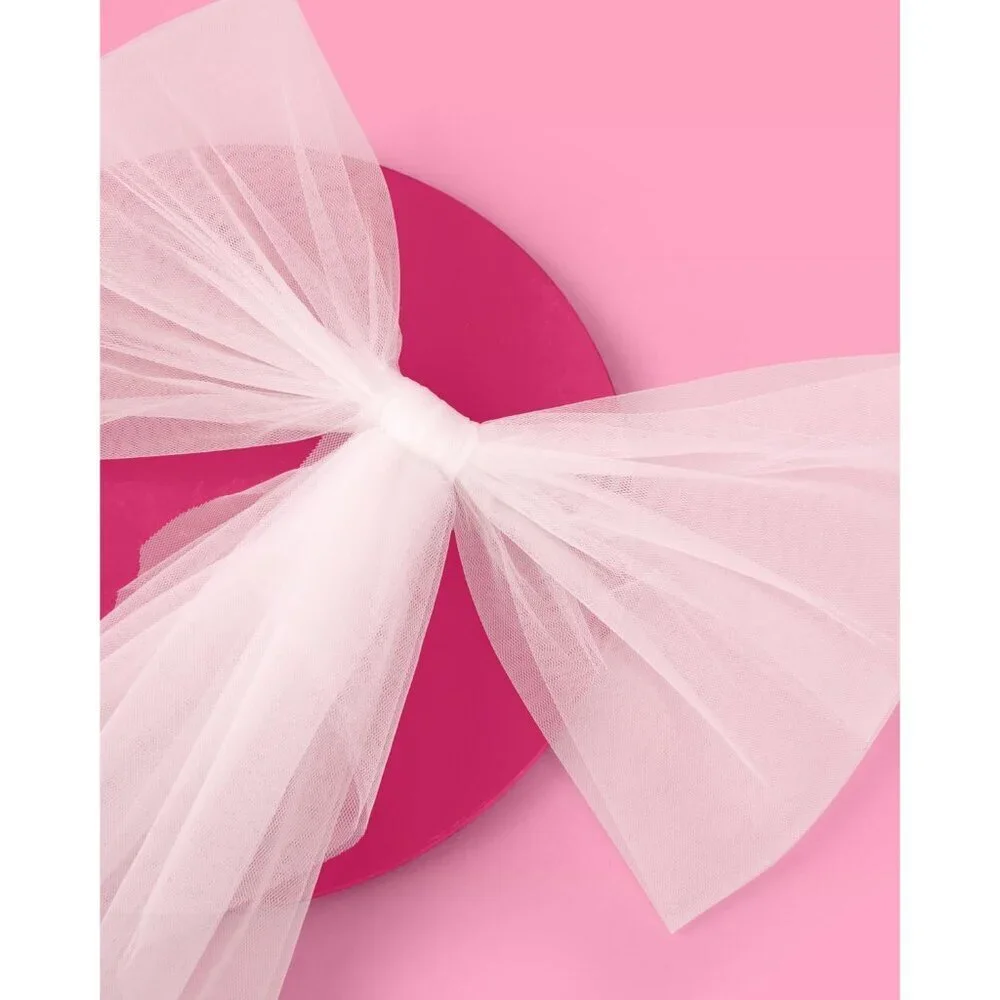 White Tulle Bikini Bow Bridal Shower Bachelorette Party Swimwear Accessory
